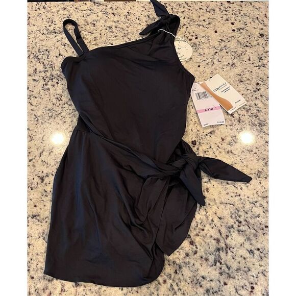 Coco Contours Rosaline One Shoulder Sarong One Piece Swimsuit - Picture 2 of 6